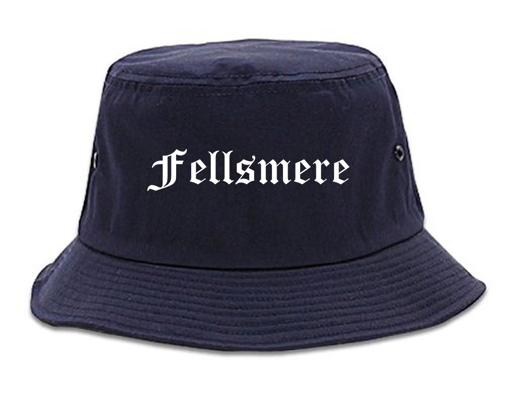 Fellsmere Florida FL Old English Mens Bucket Hat Navy Blue