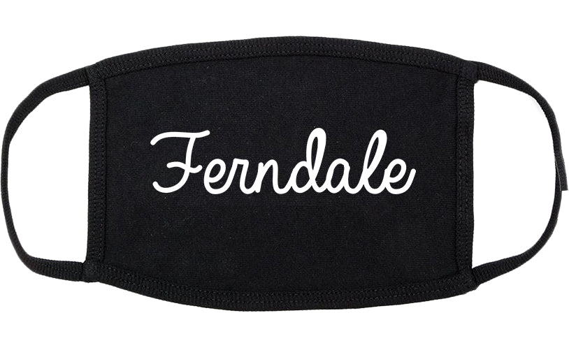 Ferndale Washington WA Script Cotton Face Mask Black