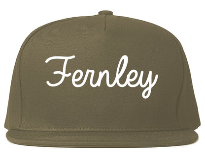 Fernley Nevada NV Script Mens Snapback Hat Grey