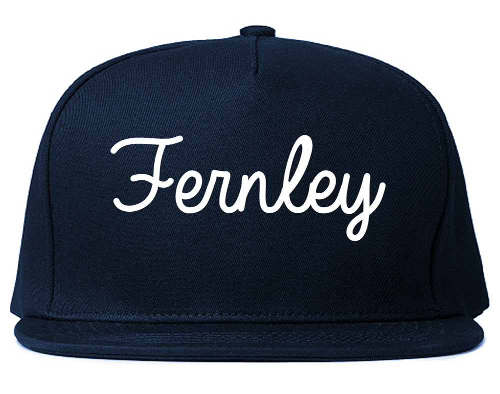 Fernley Nevada NV Script Mens Snapback Hat Navy Blue