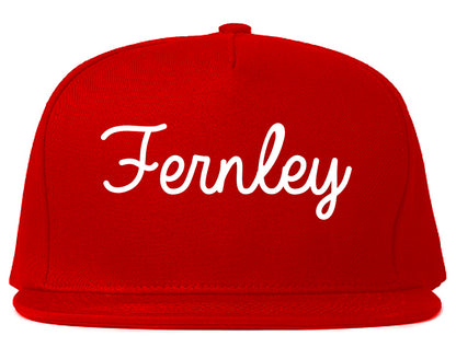 Fernley Nevada NV Script Mens Snapback Hat Red