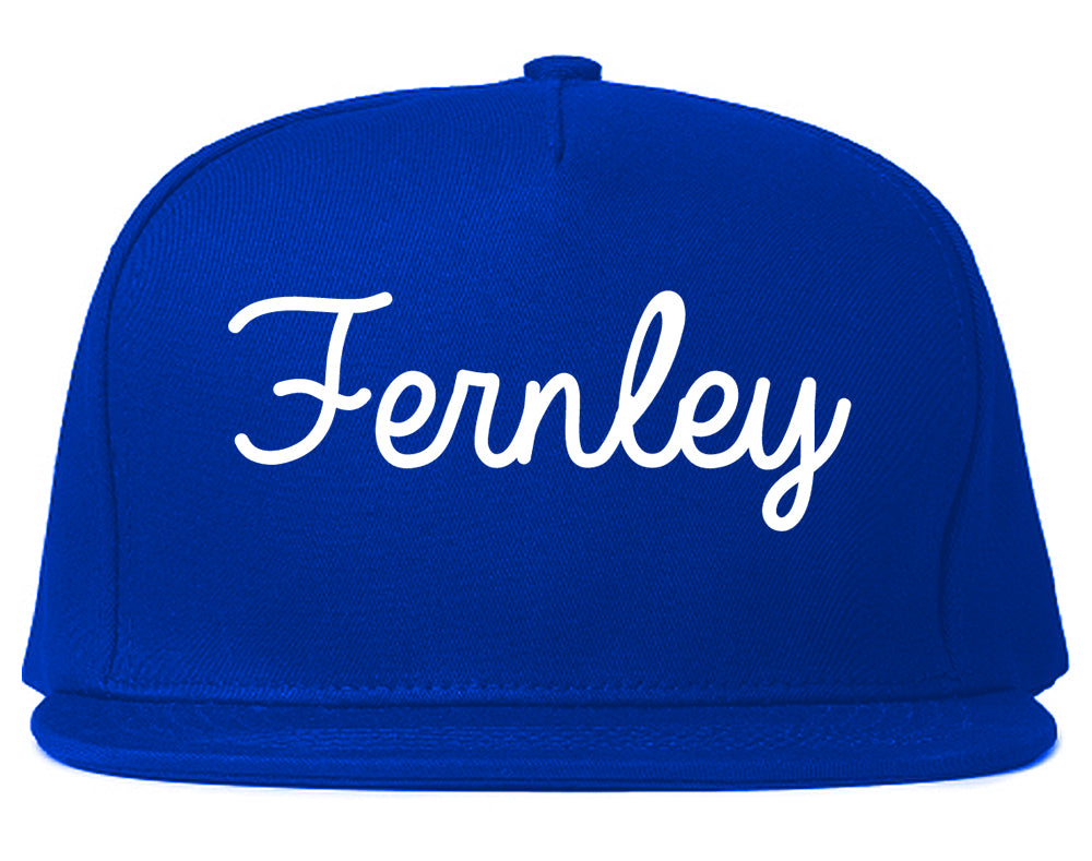 Fernley Nevada NV Script Mens Snapback Hat Royal Blue