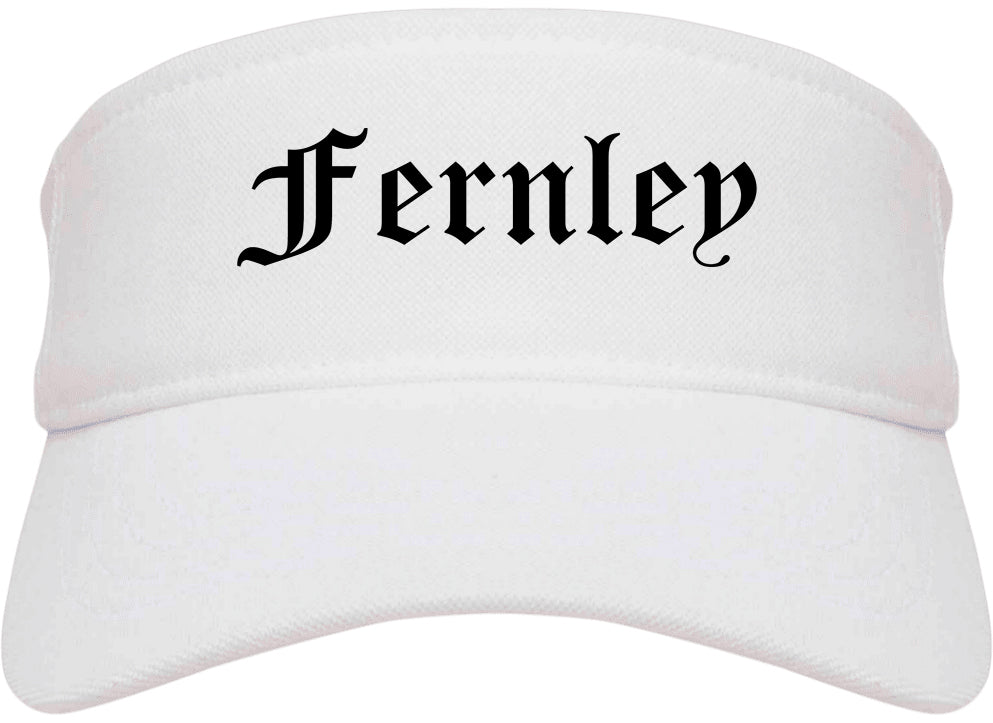 Fernley Nevada NV Old English Mens Visor Cap Hat White