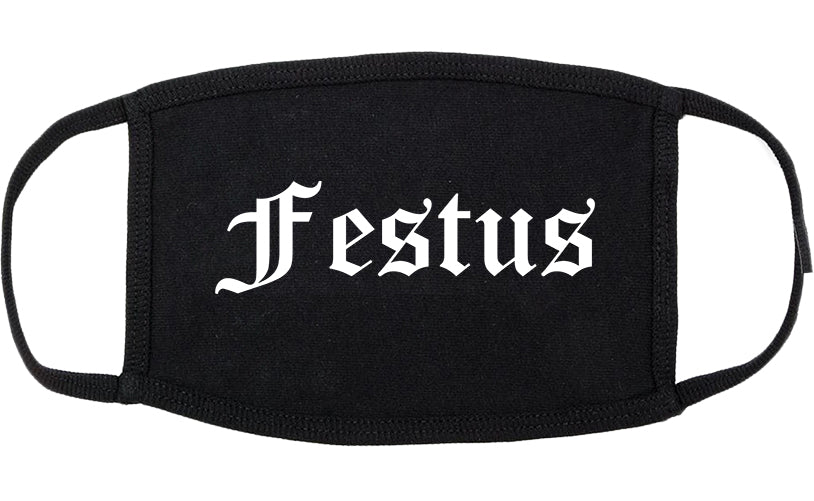 Festus Missouri MO Old English Cotton Face Mask Black