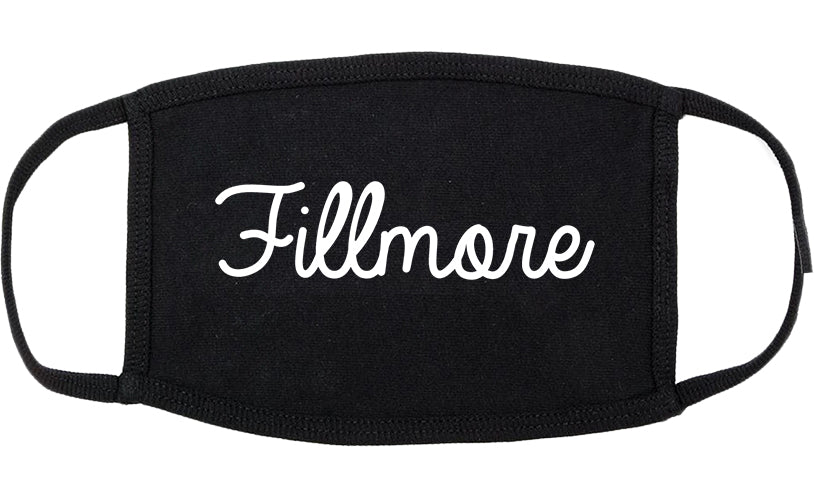 Fillmore California CA Script Cotton Face Mask Black