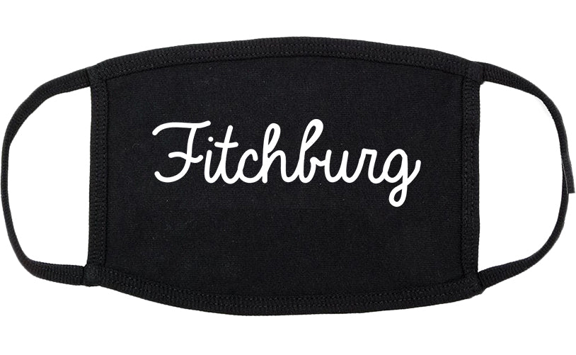 Fitchburg Massachusetts MA Script Cotton Face Mask Black