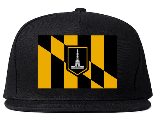 Flag Of Baltimore Maryland Mens Snapback Hat Black