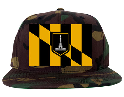 Flag Of Baltimore Maryland Mens Snapback Hat Camo