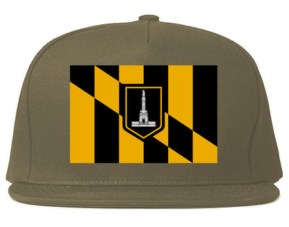 Flag Of Baltimore Maryland Mens Snapback Hat Grey