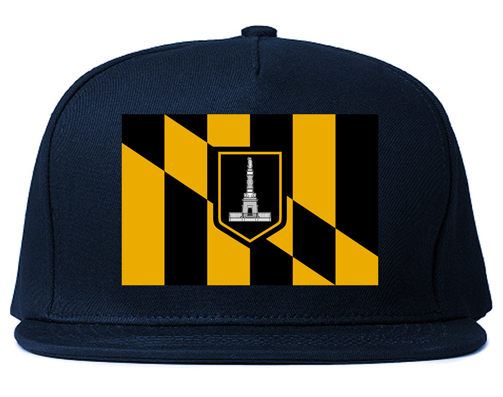 Flag Of Baltimore Maryland Mens Snapback Hat Navy Blue