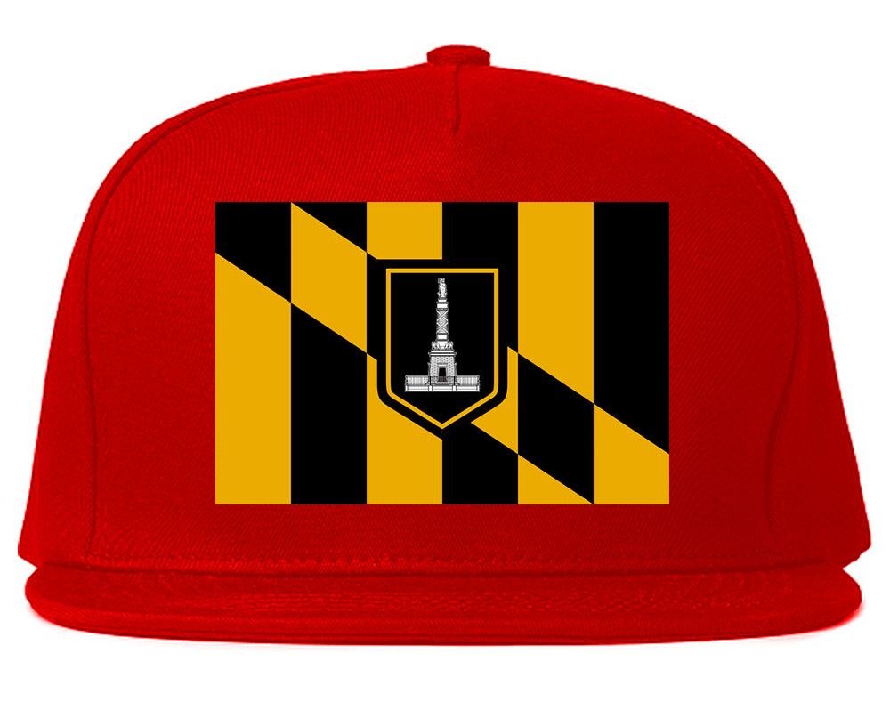 Flag Of Baltimore Maryland Mens Snapback Hat Red