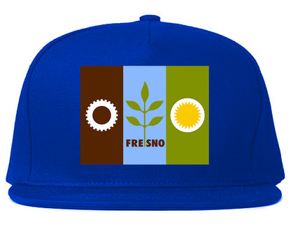 Flag Of Fresno California Mens Snapback Hat Royal Blue