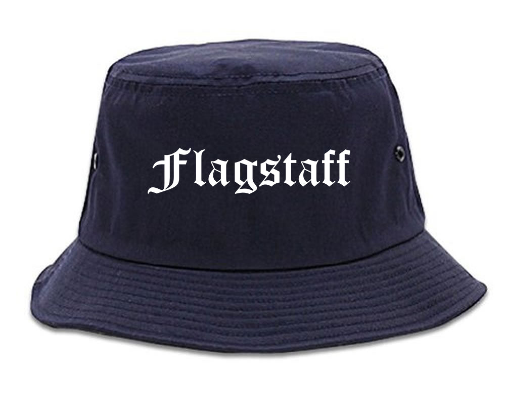 Flagstaff Arizona AZ Old English Mens Bucket Hat Navy Blue