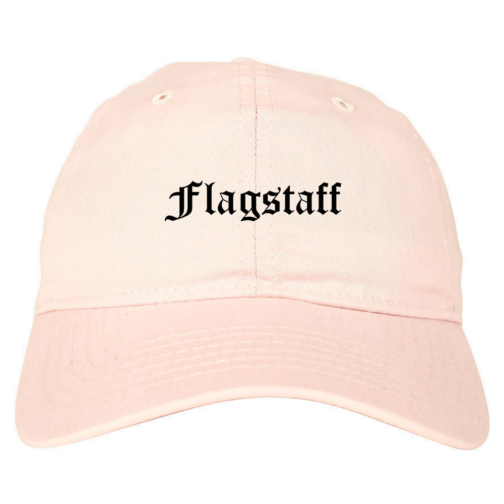 Flagstaff Arizona AZ Old English Mens Dad Hat Baseball Cap Pink