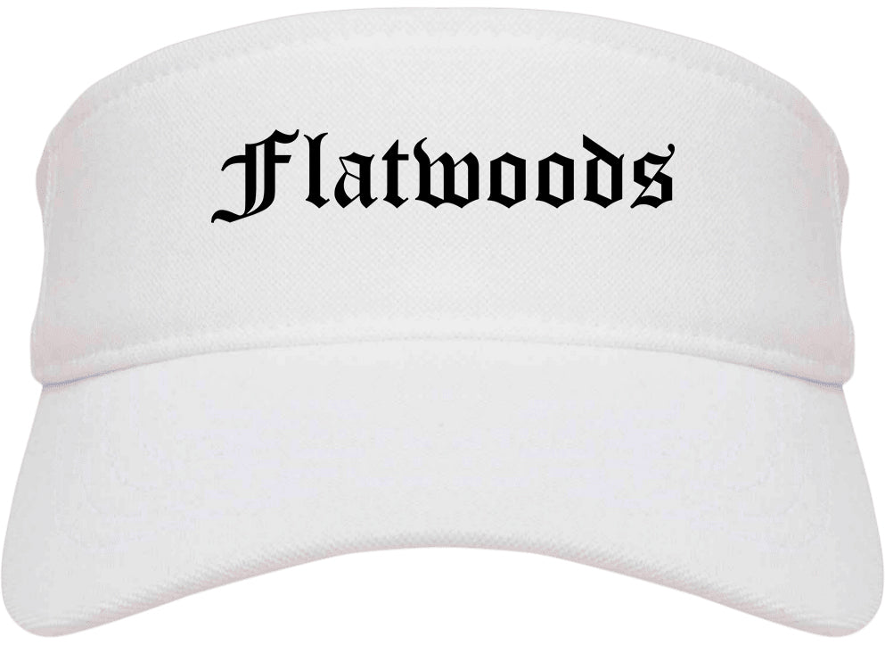 Flatwoods Kentucky KY Old English Mens Visor Cap Hat White