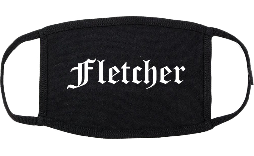 Fletcher North Carolina NC Old English Cotton Face Mask Black