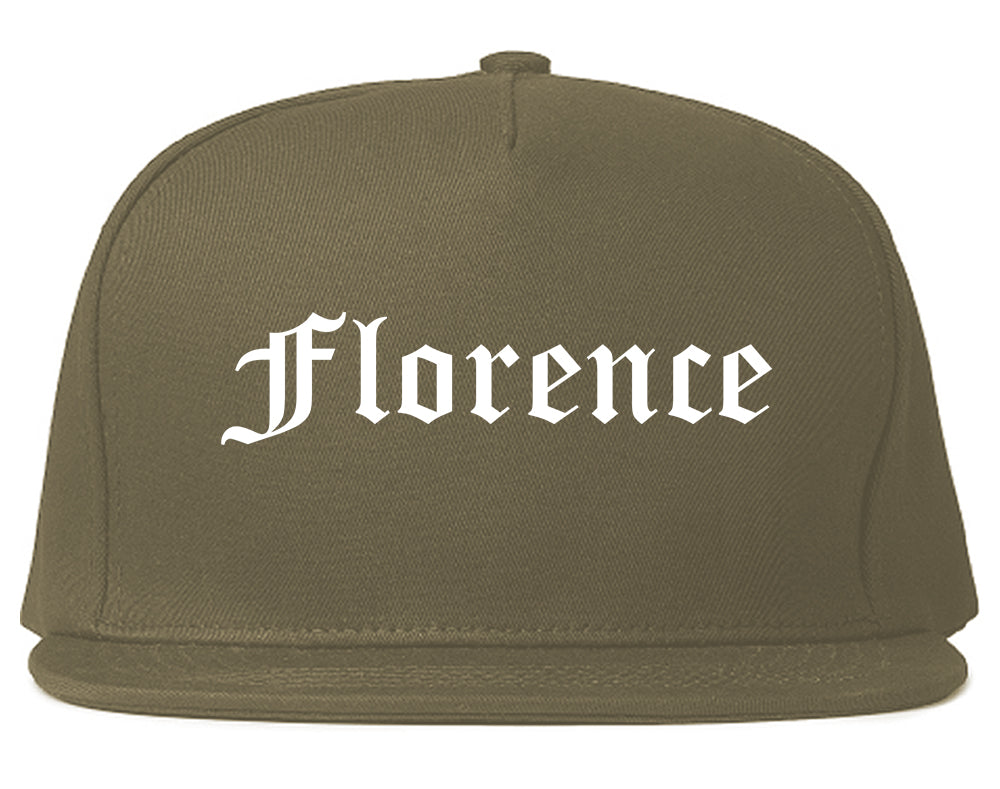 Florence Oregon OR Old English Mens Snapback Hat Grey