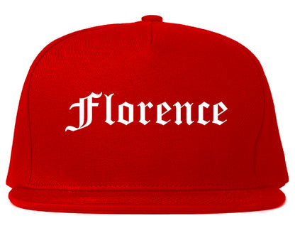 Florence Oregon OR Old English Mens Snapback Hat Red