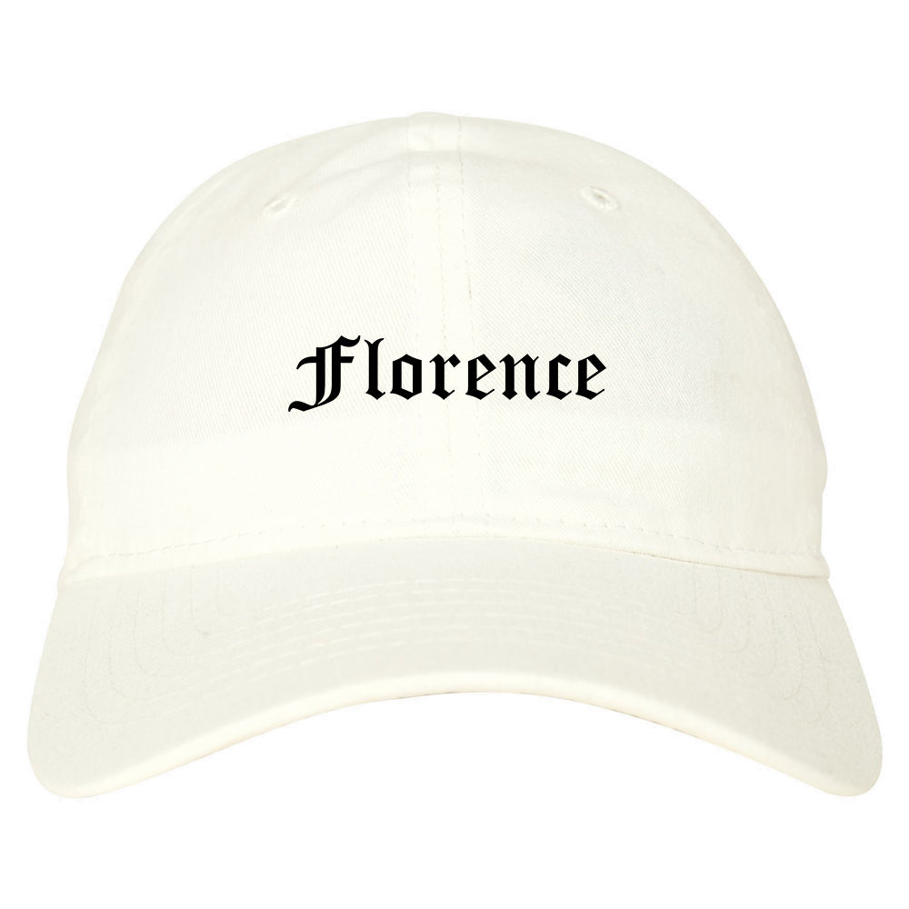 Florence South Carolina SC Old English Mens Dad Hat Baseball Cap White