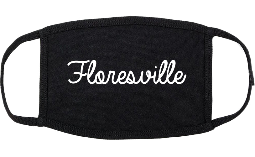 Floresville Texas TX Script Cotton Face Mask Black