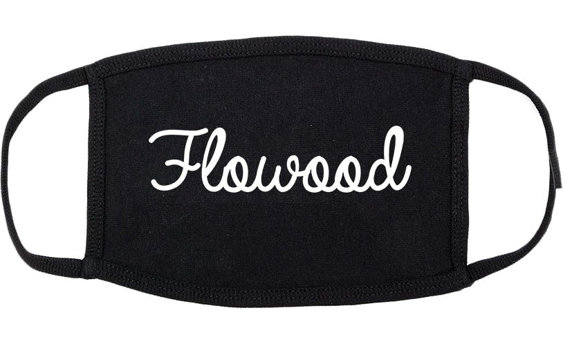 Flowood Mississippi MS Script Cotton Face Mask Black