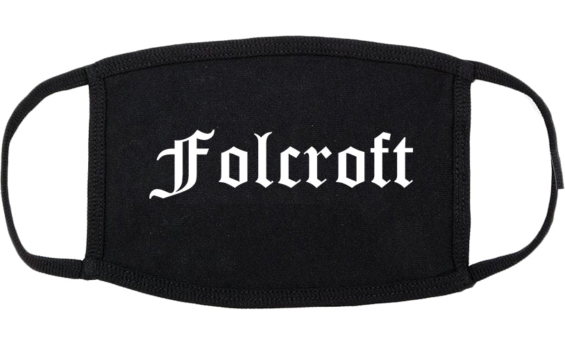 Folcroft Pennsylvania PA Old English Cotton Face Mask Black