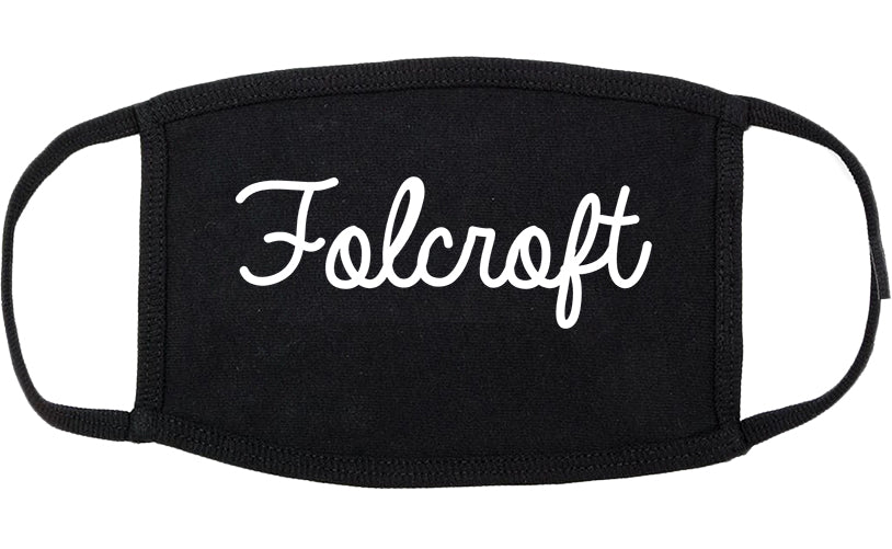 Folcroft Pennsylvania PA Script Cotton Face Mask Black