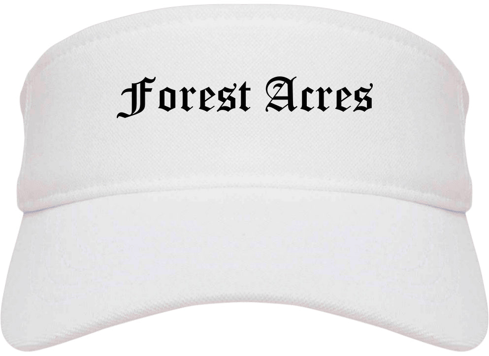 Forest Acres South Carolina SC Old English Mens Visor Cap Hat White
