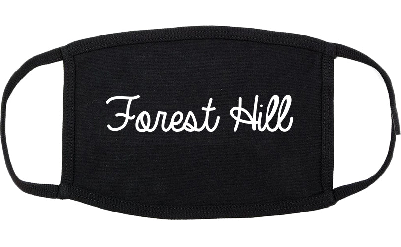 Forest Hill Texas TX Script Cotton Face Mask Black