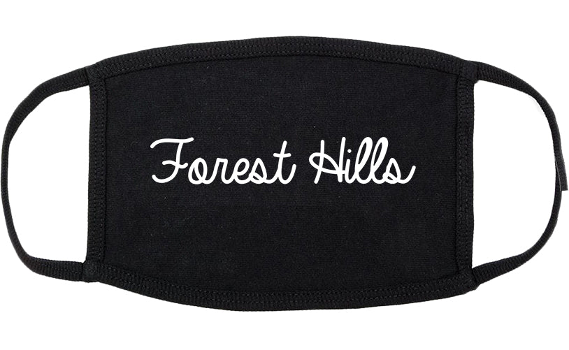 Forest Hills Pennsylvania PA Script Cotton Face Mask Black