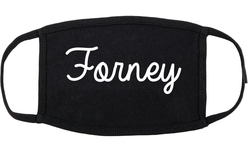 Forney Texas TX Script Cotton Face Mask Black