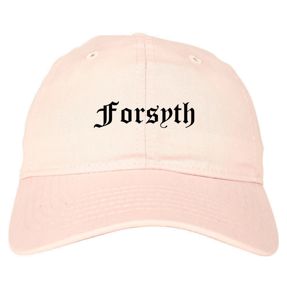 Forsyth Georgia GA Old English Mens Dad Hat Baseball Cap Pink