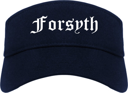 Forsyth Georgia GA Old English Mens Visor Cap Hat Navy Blue