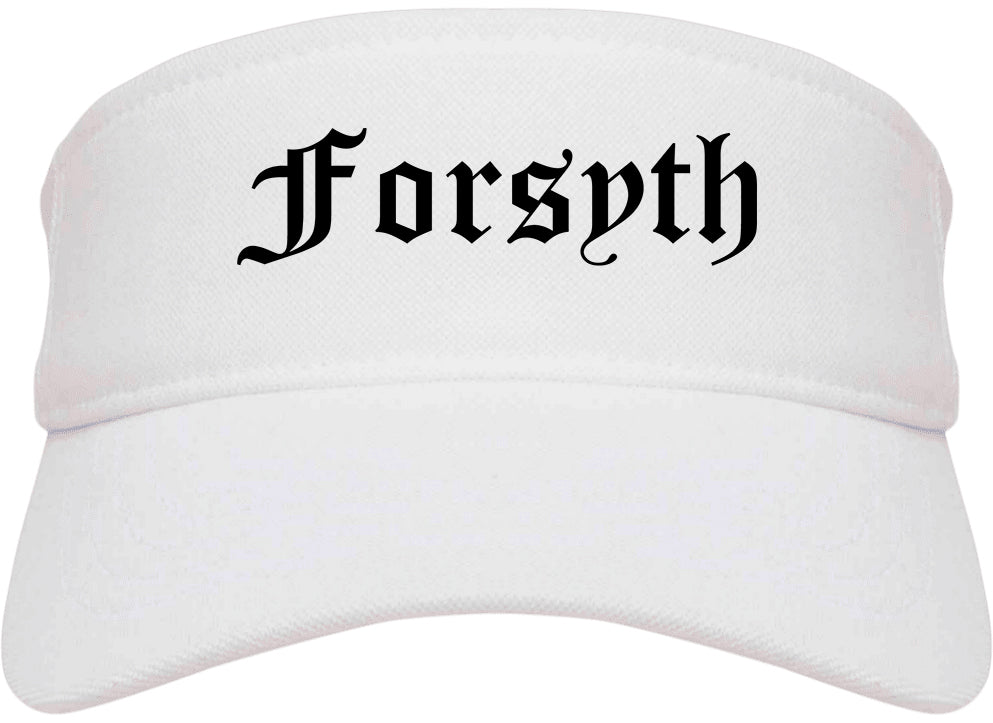 Forsyth Georgia GA Old English Mens Visor Cap Hat White