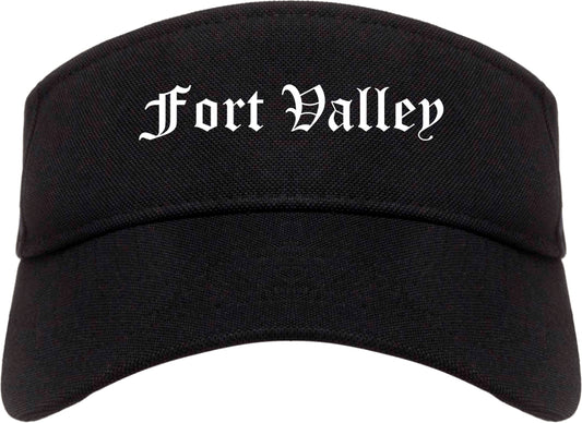 Fort Valley Georgia GA Old English Mens Visor Cap Hat Black