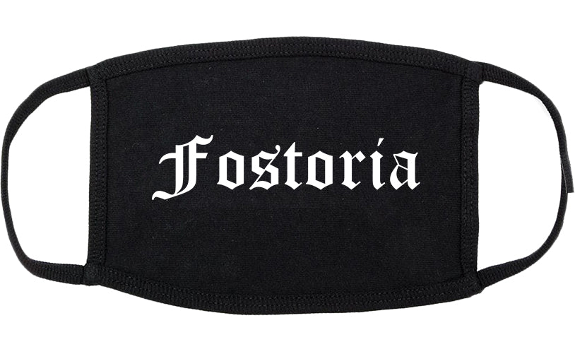 Fostoria Ohio OH Old English Cotton Face Mask Black