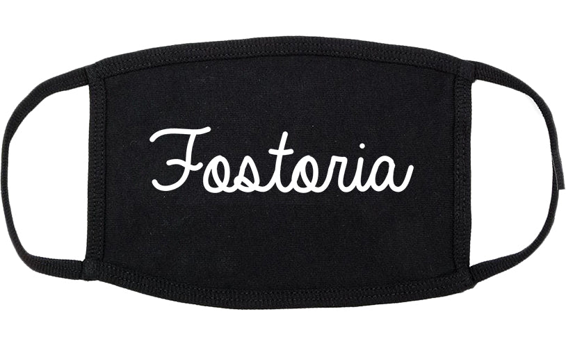 Fostoria Ohio OH Script Cotton Face Mask Black