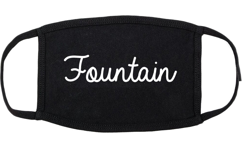 Fountain Colorado CO Script Cotton Face Mask Black
