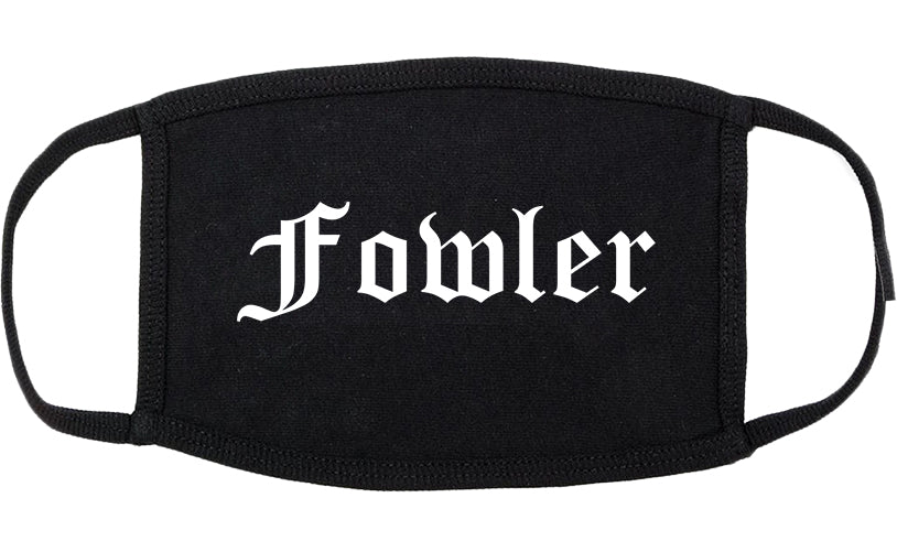 Fowler California CA Old English Cotton Face Mask Black