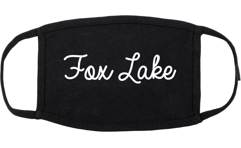 Fox Lake Illinois IL Script Cotton Face Mask Black
