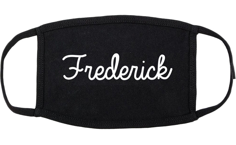 Frederick Maryland MD Script Cotton Face Mask Black