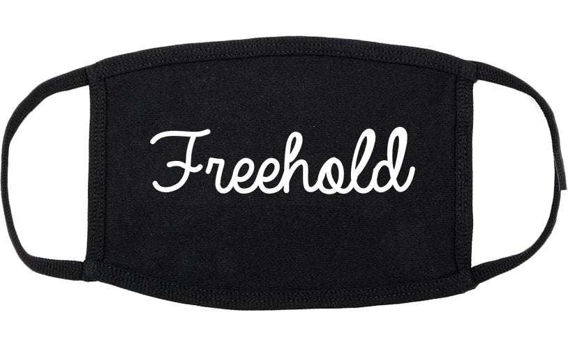Freehold New Jersey NJ Script Cotton Face Mask Black