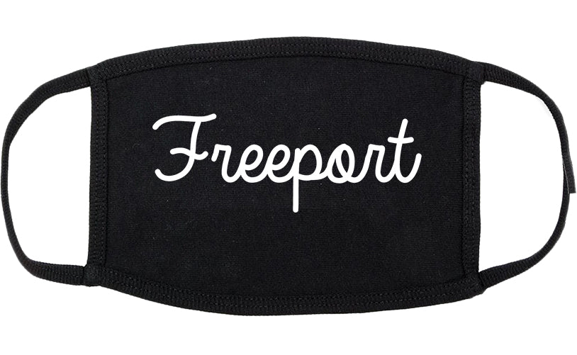 Freeport Illinois IL Script Cotton Face Mask Black
