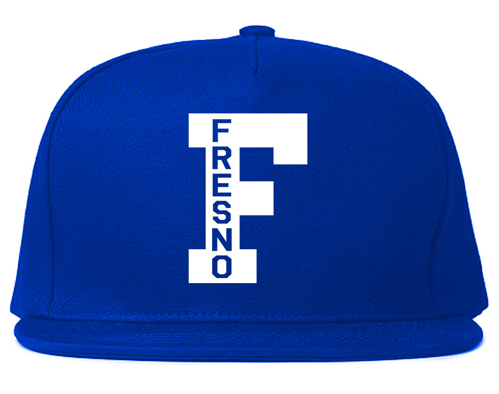 Fresno F Letter Mens Snapback Hat Royal Blue