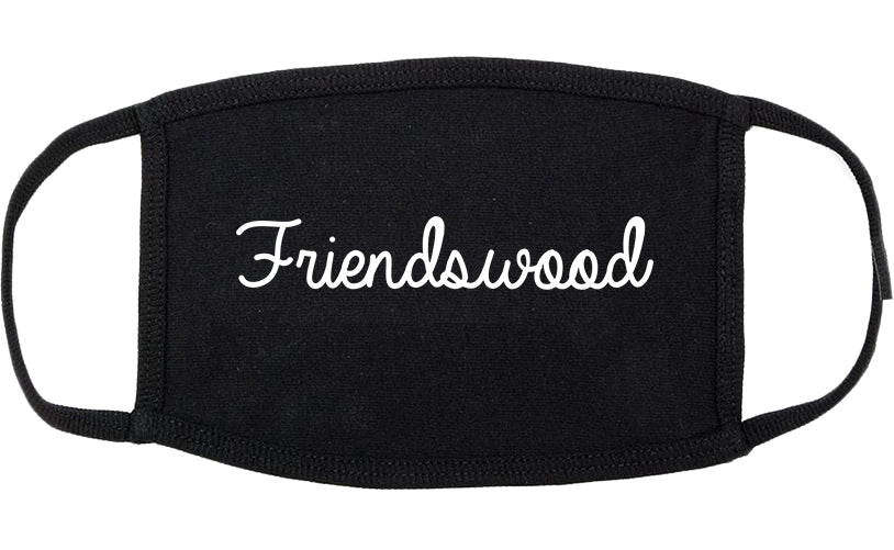Friendswood Texas TX Script Cotton Face Mask Black