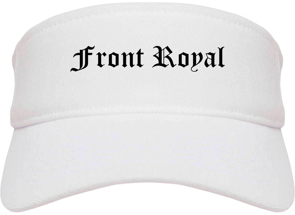 Front Royal Virginia VA Old English Mens Visor Cap Hat White