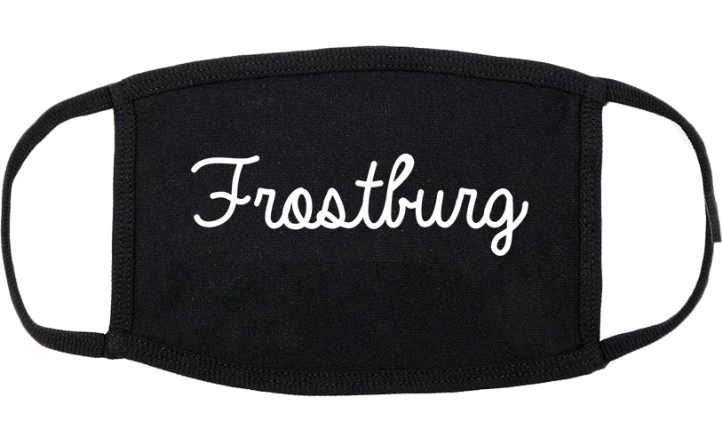 Frostburg Maryland MD Script Cotton Face Mask Black