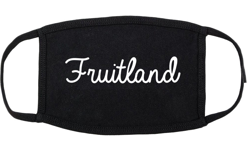 Fruitland Maryland MD Script Cotton Face Mask Black