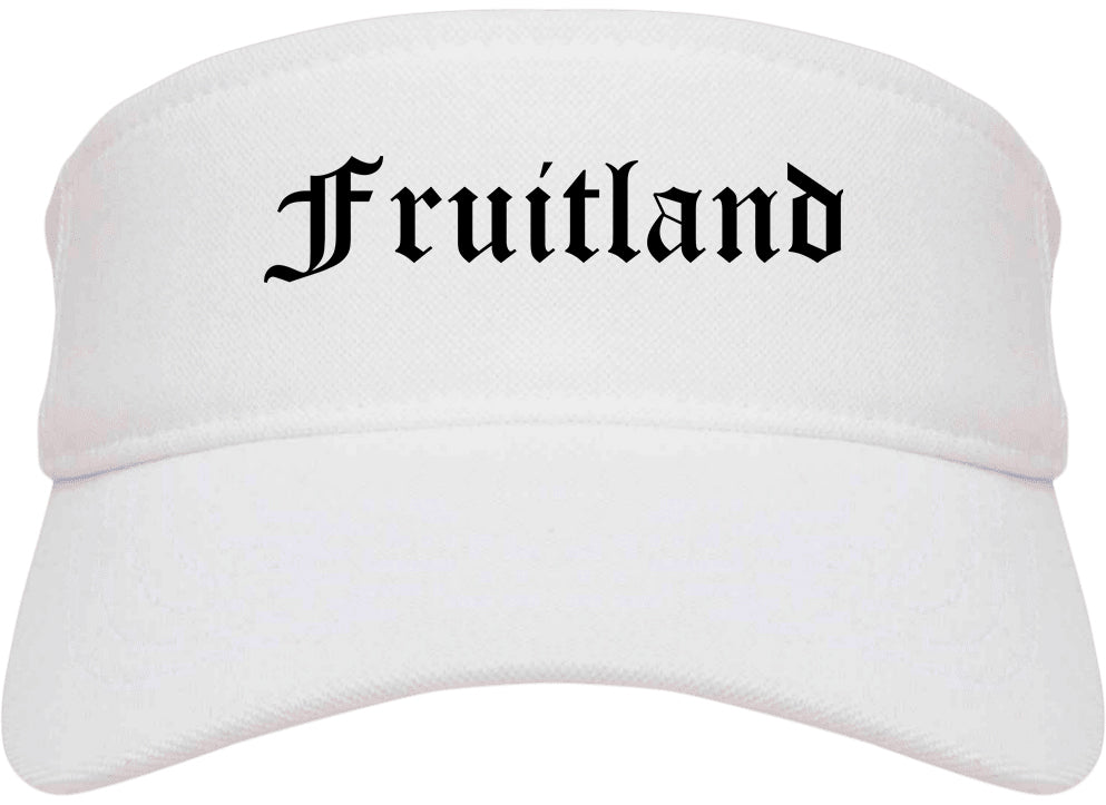 Fruitland Maryland MD Old English Mens Visor Cap Hat White