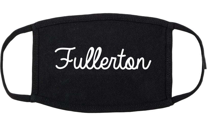 Fullerton California CA Script Cotton Face Mask Black